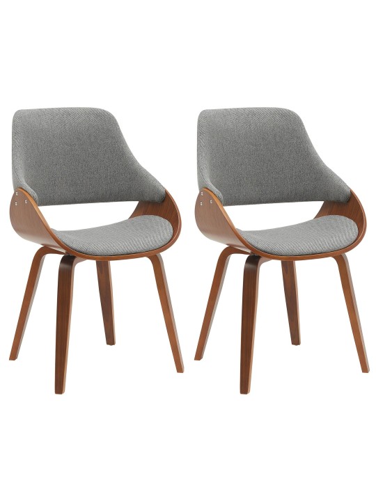 Lot de 2 chaises de salle à manger Vangale, noyer/gris foncé