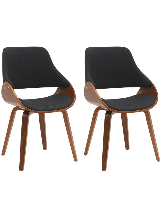 Lot de 2 chaises de salle à manger Vangale, noyer/noir