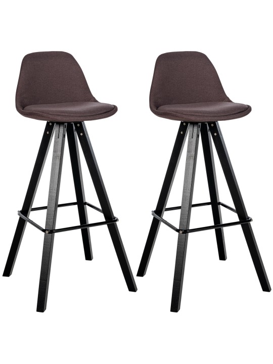 Lot de 2 Tabourets de Bar Corbin Tissu Carré, brun Lot de 2 Tabourets de Bar Corbin Tissu Carré, brun
