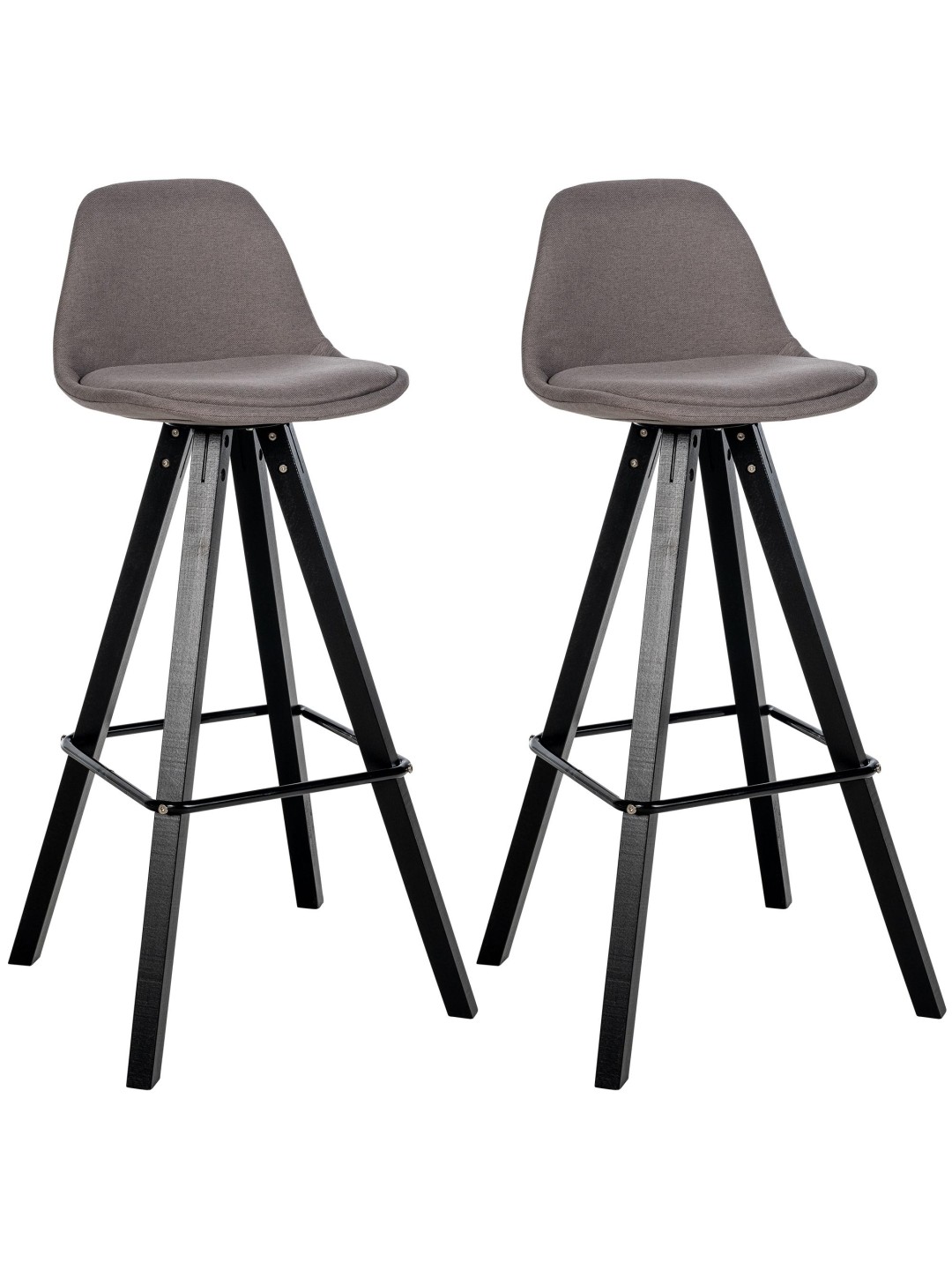 Lot de 2 Tabourets de Bar Corbin Tissu Carré, taupe