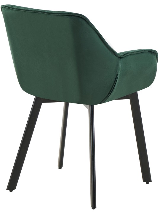 Lot de 2 chaises de salle à manger Antigo velours, vert