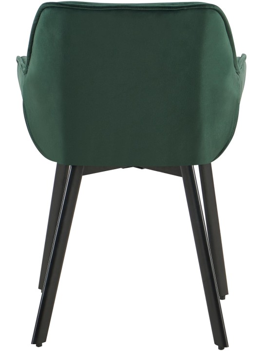 Lot de 2 chaises de salle à manger Antigo velours, vert