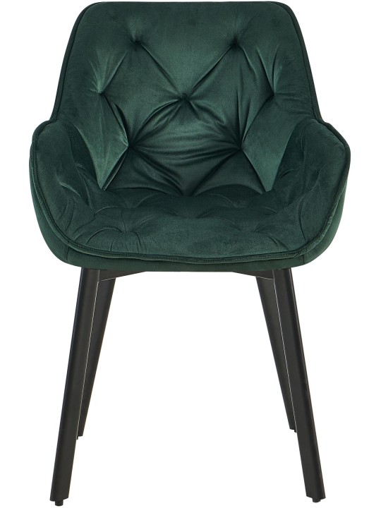 Lot de 2 chaises de salle à manger Antigo velours, vert