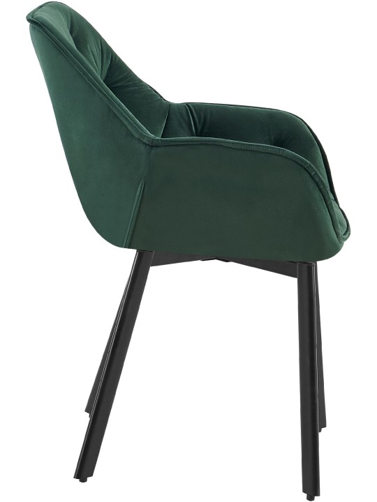 Lot de 2 chaises de salle à manger Antigo velours, vert