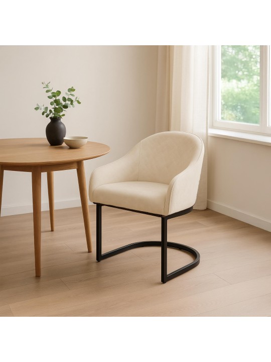 Chaise de salle à manger Jarik velours vintage, crème Chaise de salle à manger Jarik velours vintage, crème