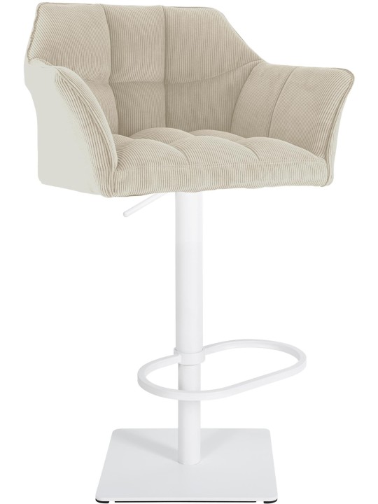 Tabouret de bar Damaso W Cord, crème