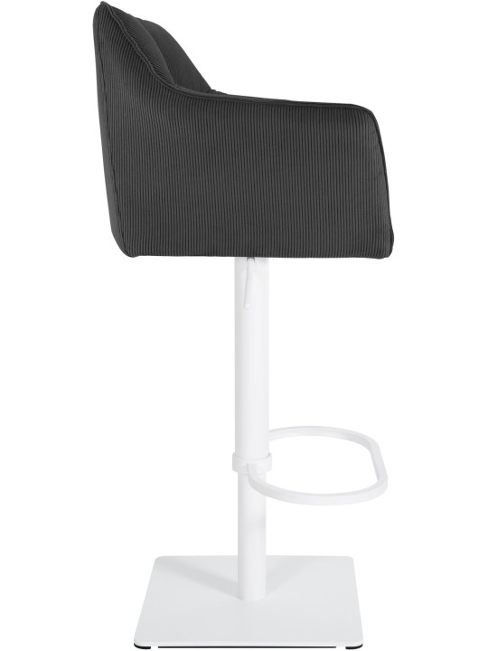 Tabouret de bar Damaso W Cord, gris foncé
