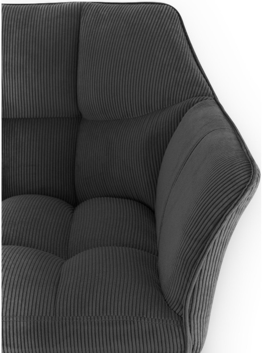 Tabouret de bar Damaso E Cord, gris foncé