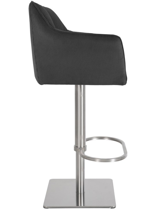 Tabouret de bar Damaso E Cord, gris foncé