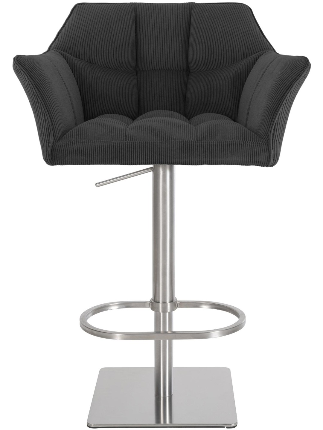 Tabouret de bar Damaso E Cord, gris foncé