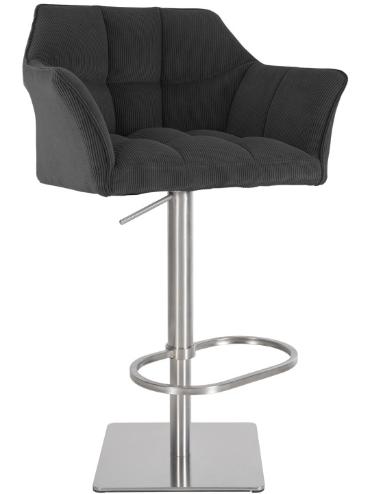 Tabouret de bar Damaso E Cord, gris foncé