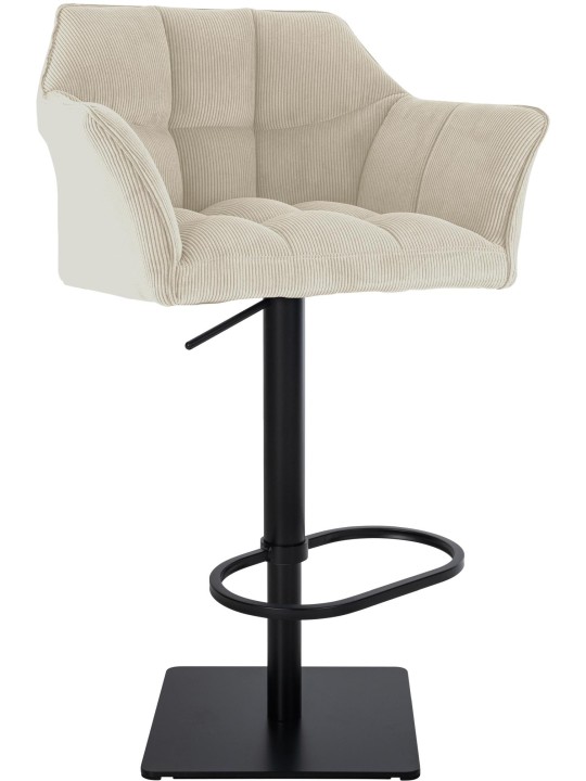 Tabouret de bar Damaso B Cord, crème