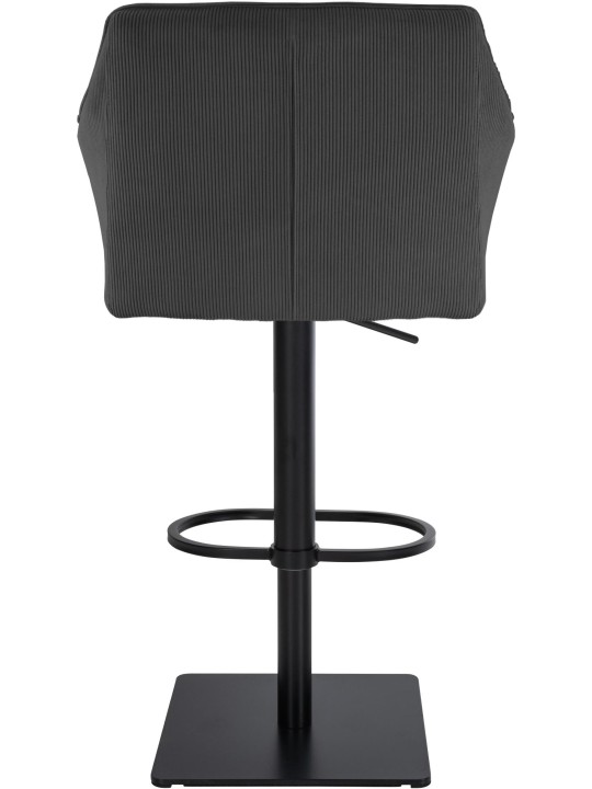 Tabouret de bar Damaso B Cord, gris foncé