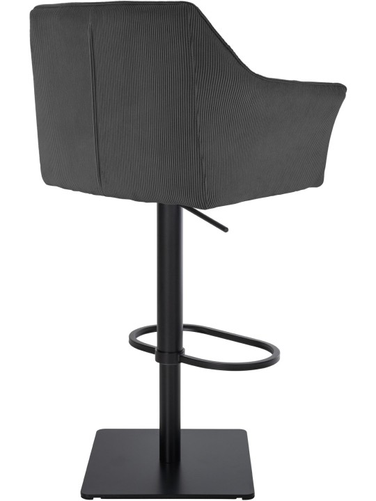 Tabouret de bar Damaso B Cord, gris foncé