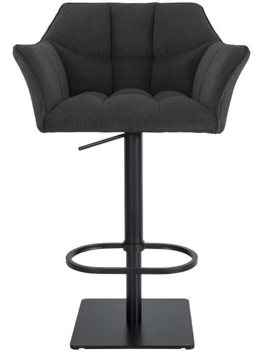 Tabouret de bar Damaso B Cord, gris foncé