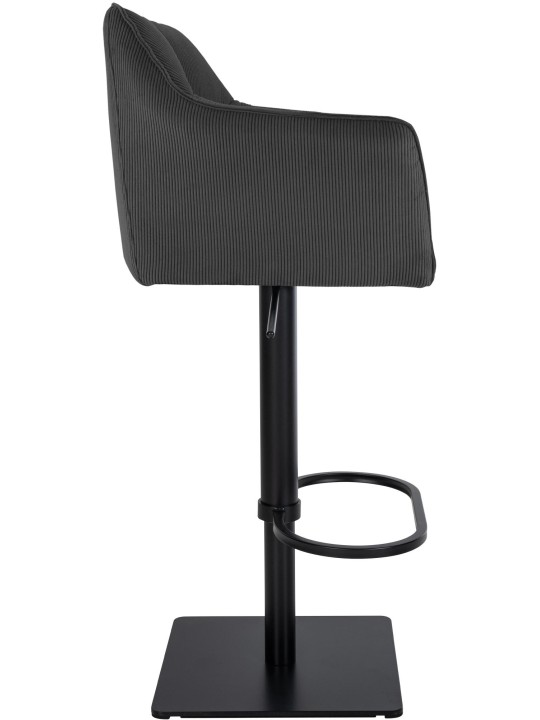 Tabouret de bar Damaso B Cord, gris foncé