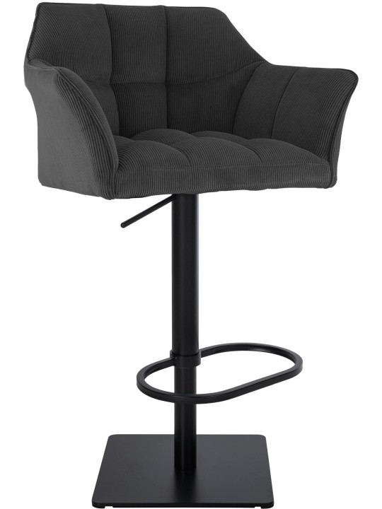 Tabouret de bar Damaso B Cord, gris foncé