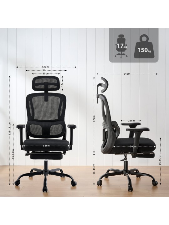 Chaise de bureau Mankato, noir