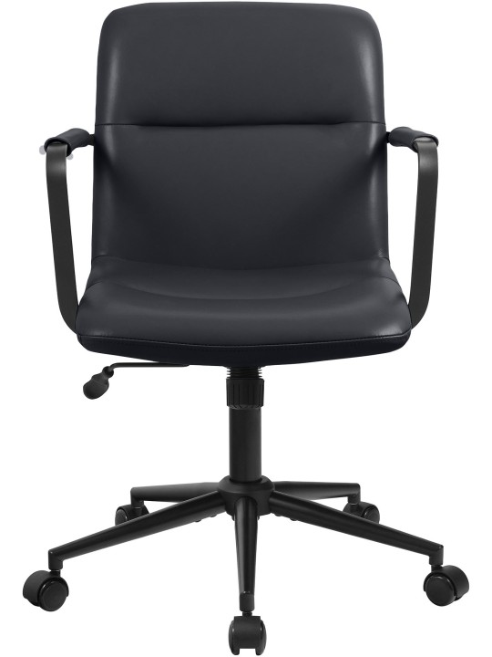 Chaise de bureau Hilda en cuir véritable, noir Chaise de bureau Hilda en cuir véritable, noir