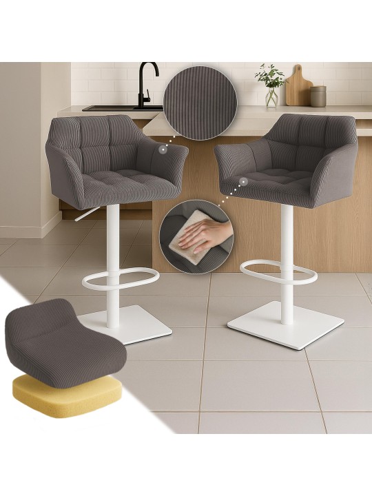 Tabouret de bar Damaso W Cord, taupe Tabouret de bar Damaso W Cord, taupe