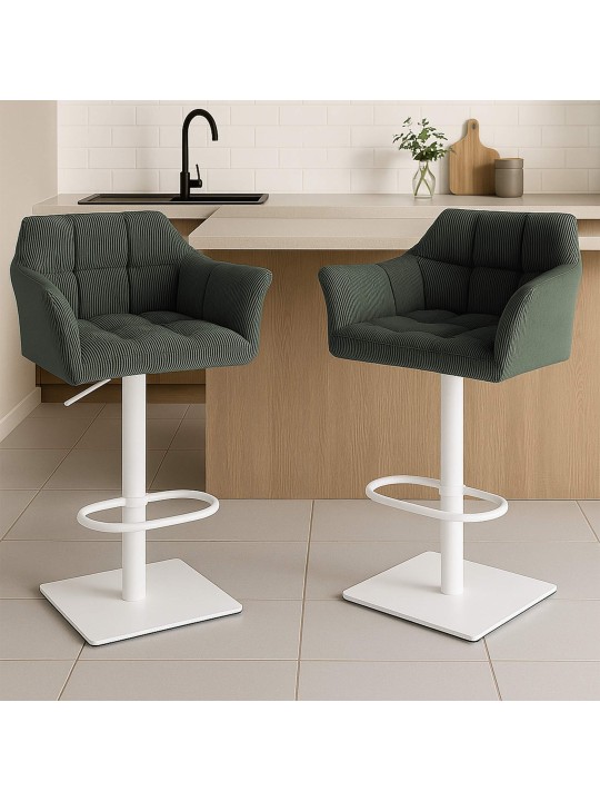 Tabouret de bar Damaso W Cord, vert