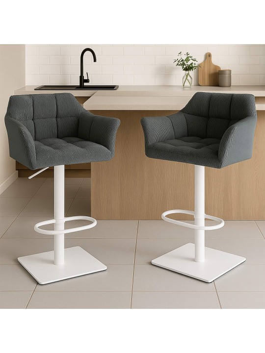 Tabouret de bar Damaso W Cord, gris