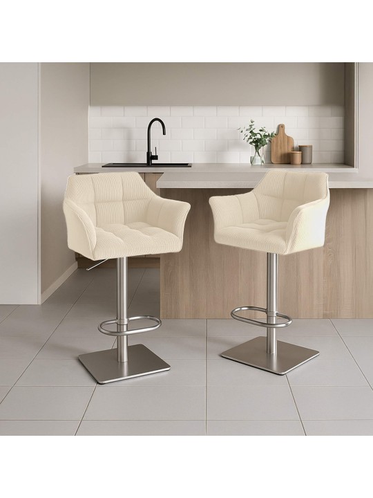 Tabouret de bar Damaso E Cord, crème