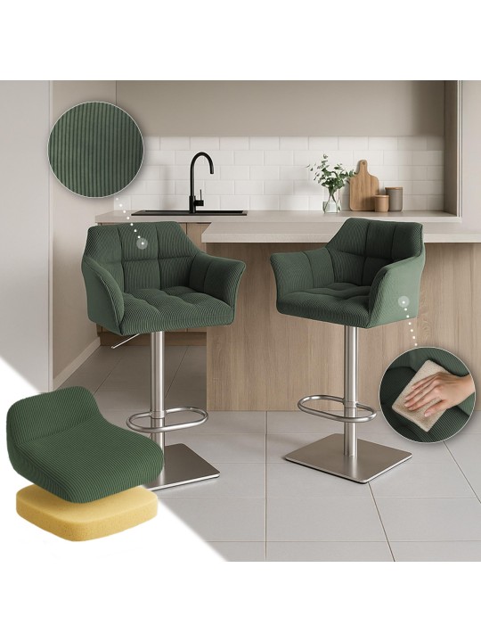 Tabouret de bar Damaso E Cord, vert