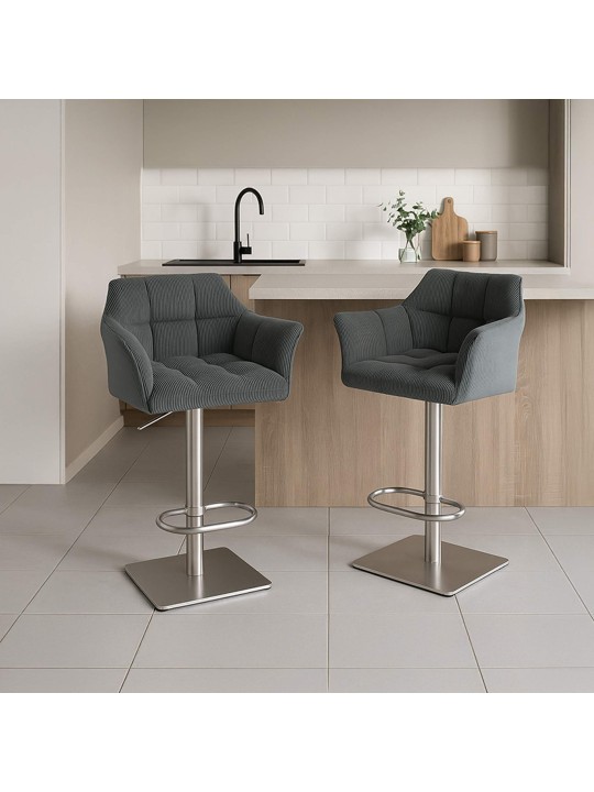 Tabouret de bar Damaso E Cord, gris