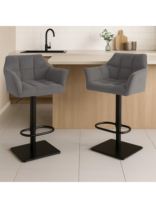 Tabouret de bar Damaso B Cord, taupe