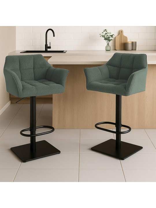 Tabouret de bar Damaso B Cord, vert