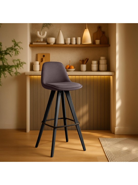 Lot de 2 Tabourets de Bar Corbin Tissu Carré, brun Lot de 2 Tabourets de Bar Corbin Tissu Carré, brun