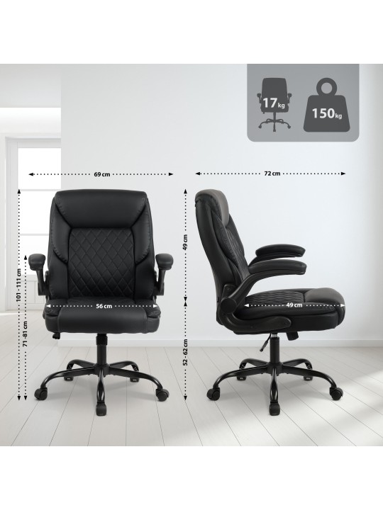 Chaise de bureau Medfield simili cuir, noir Chaise de bureau Medfield simili cuir, noir