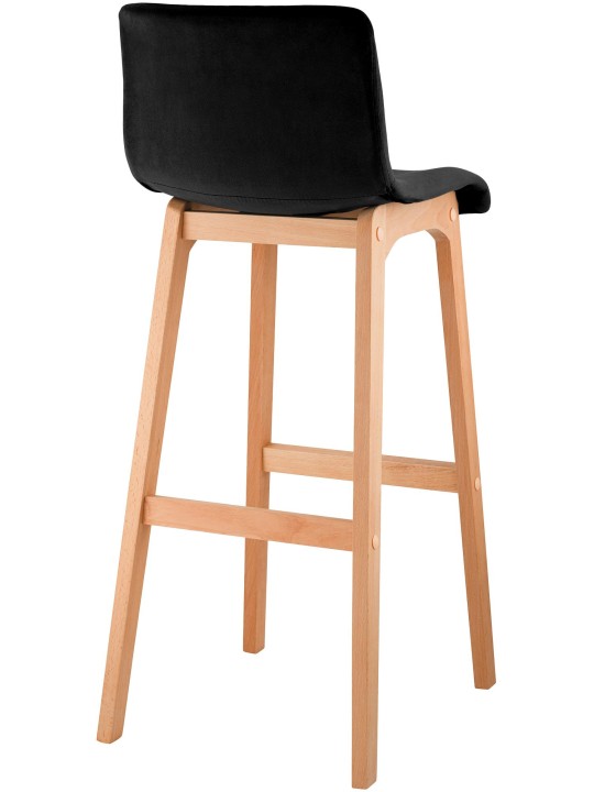Tabouret de bar Hoover Velvet Natura, noir