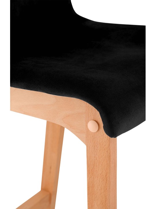 Tabouret de bar Hoover Velvet Natura, noir