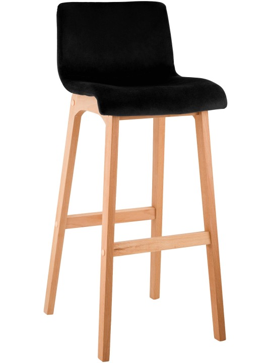 Tabouret de bar Hoover Velvet Natura, noir