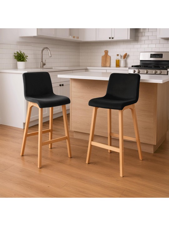 Tabouret de bar Hoover Velvet Natura, noir