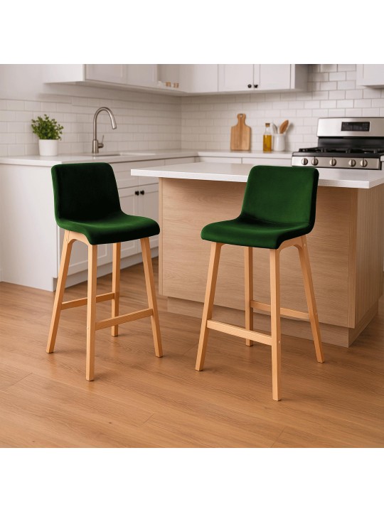 Tabouret de bar Hoover Velvet Natura, vert