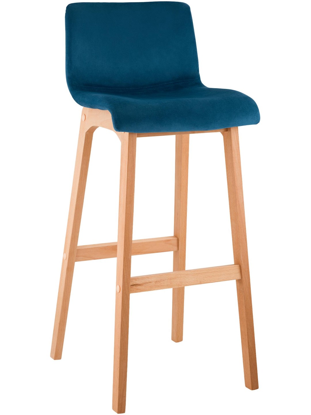 Tabouret de bar Hoover Velvet Natura, bleu