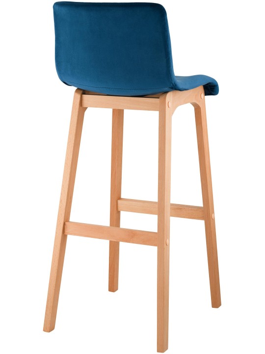 Tabouret de bar Hoover Velvet Natura, bleu