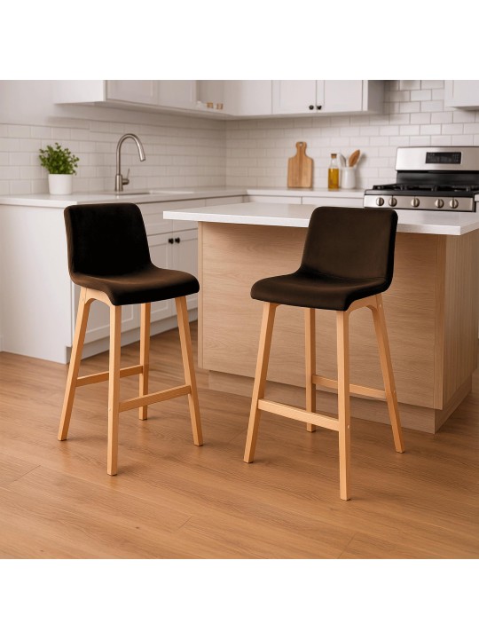 Tabouret de bar Hoover Velours Natura, brun
