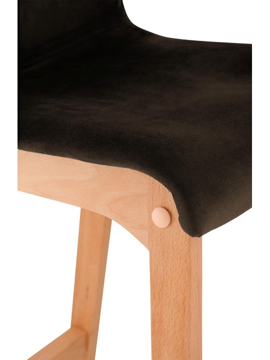 Tabouret de bar Hoover Velours Natura, brun