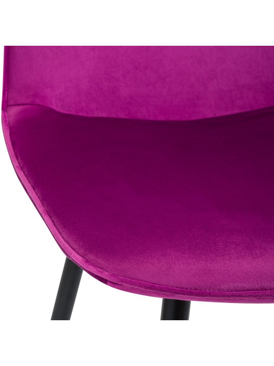 Lot de 2 chaises de salle à manger en velours Maryam, lilas