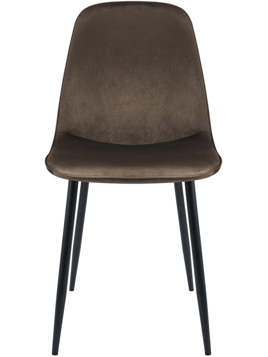 Lot de 2 chaises de salle à manger en velours Maryam, brun Lot de 2 chaises de salle à manger en velours Maryam, brun