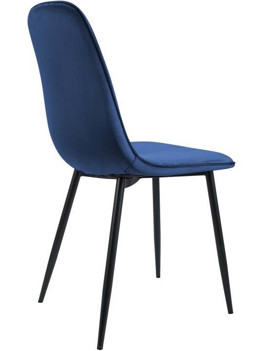 Lot de 2 chaises de salle à manger en velours Maryam, bleu foncé
