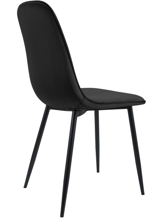 Lot de 2 chaises de salle à manger en velours Maryam, noir