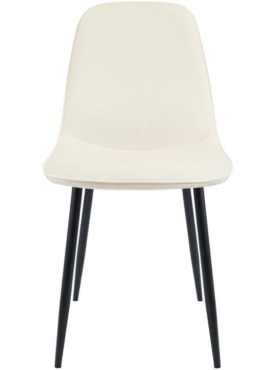 Lot de 2 chaises de salle à manger en velours Maryam, crème