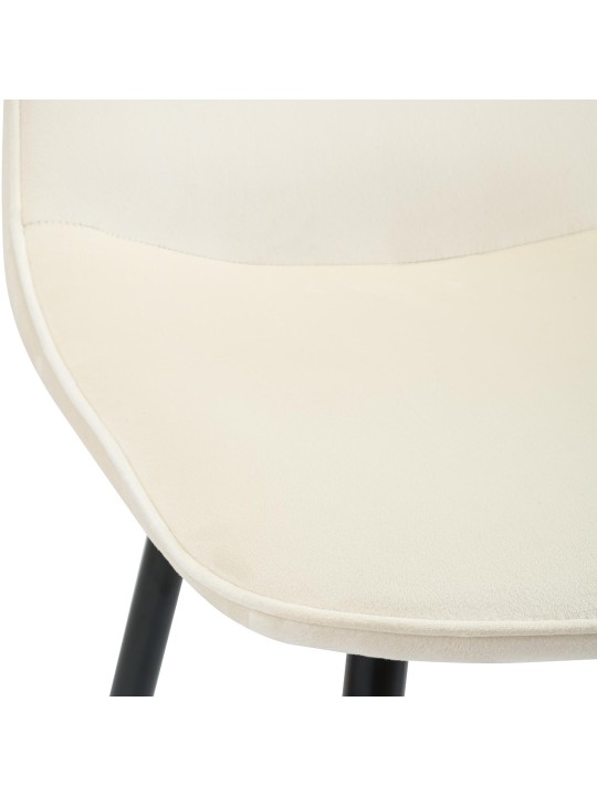 Lot de 2 chaises de salle à manger en velours Maryam, crème