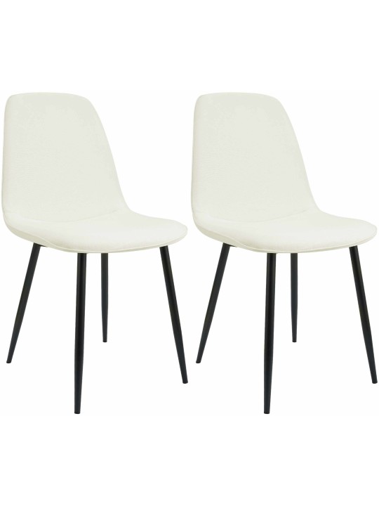 Lot de 2 chaises de salle à manger Maryam tissu, crème Lot de 2 chaises de salle à manger Maryam tissu, crème