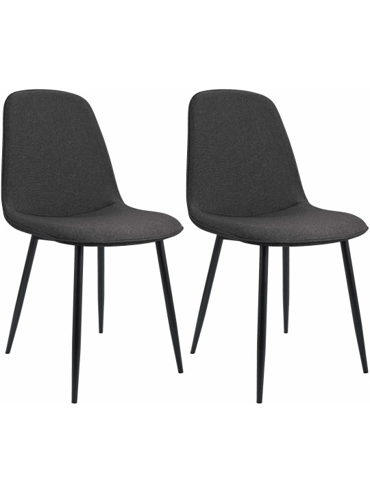 Lot de 2 chaises de salle à manger Maryam tissu, gris foncé Lot de 2 chaises de salle à manger Maryam tissu, gris foncé